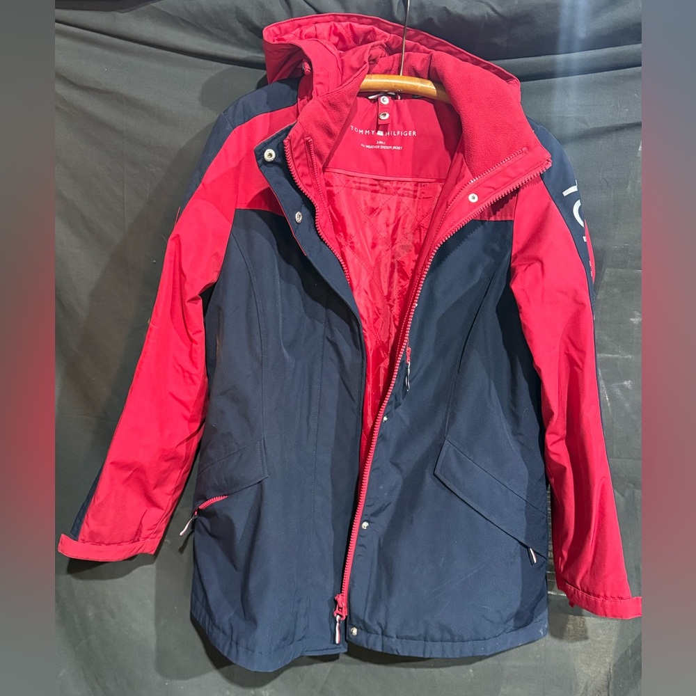 Tommy Hilfiger | 3-in-1 All Weather System Jacket | Red & Navy Hooded Coat